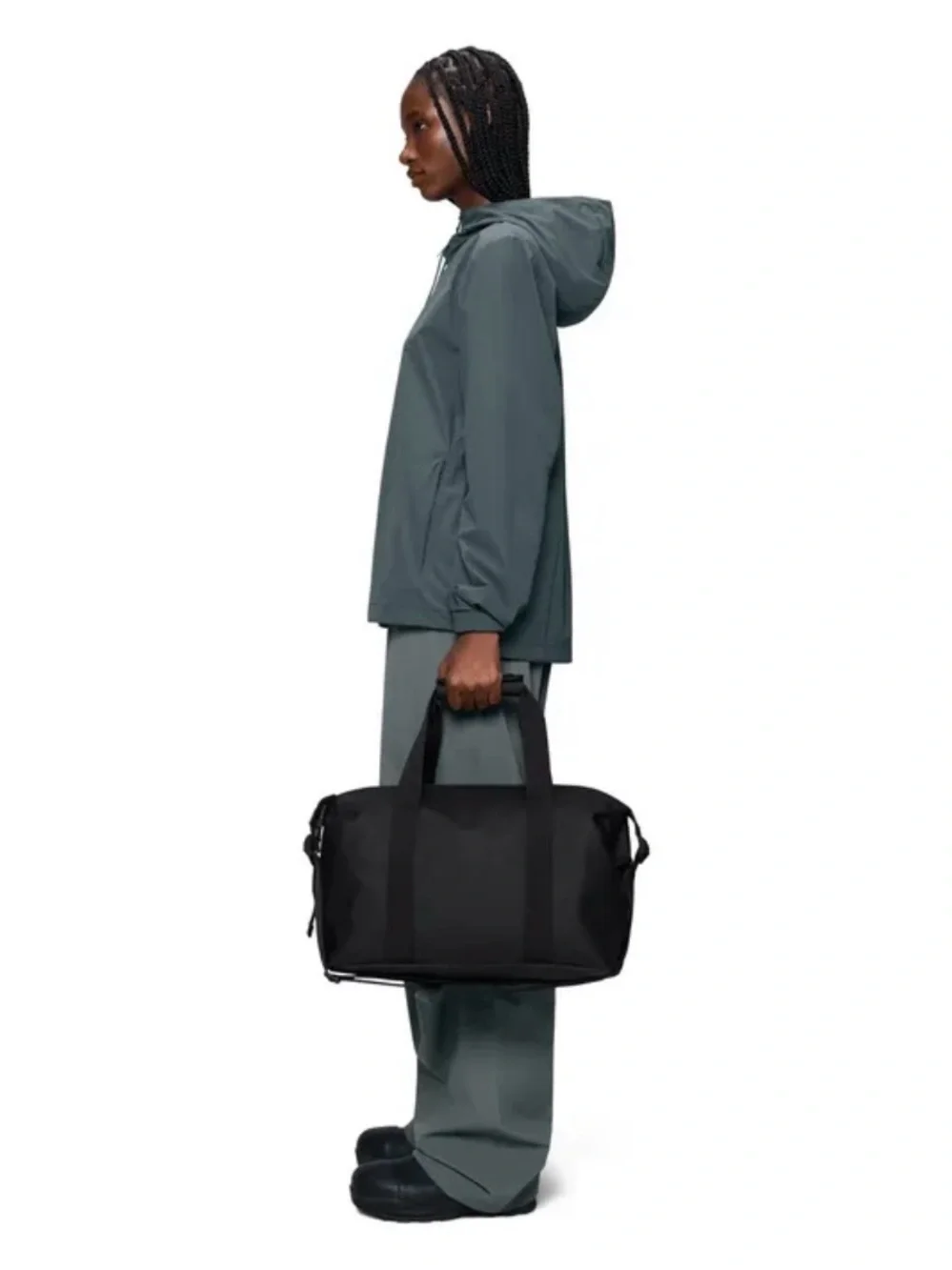Rains Black Minimalist Duffel Bag